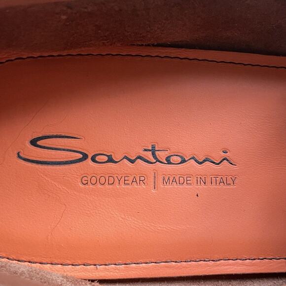 Santoni Loafers Mens Size 13 Brown Goodyear Suede Leather Grain NFC Shoes Italy main image 8